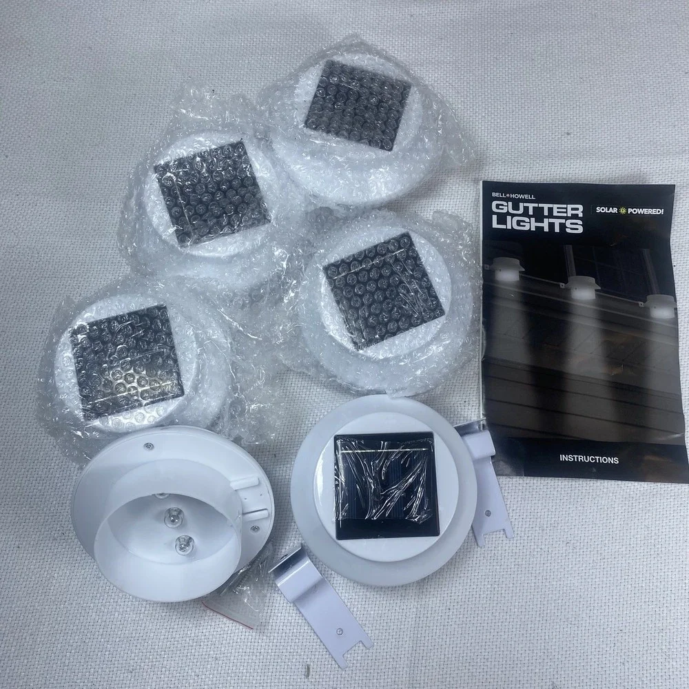 Bell+Howell Gutter Lights Solar Powered Outdoor LED Set of 6 Weatherproof White